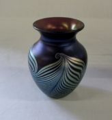 Okra iridescent glass vase with 'Glass f