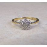 18ct gold diamond cluster ring 0.07 ct s