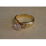 18ct gold solitaire diamond ring with ba