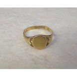 18ct gold signet ring size L/M 3.2 g