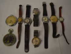 Various old pocket watches and wrist wat