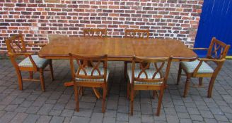 Pine Ducal draw leaf table on double ped