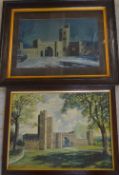 2 oil paintings of Newstead Lodge, Brock