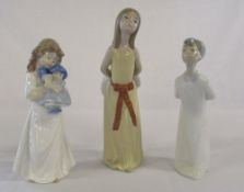 Lladro figure of a girl in a yellow dres