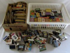 Collection of matchboxes and beer mats