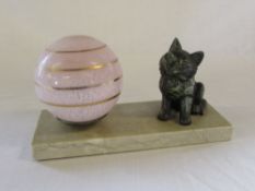 French Art Deco cat lamp