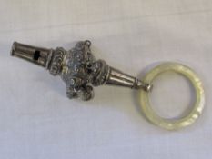 Silver baby's rattle and whistle hallmar