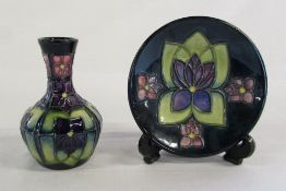 Moorcroft violet patterned small vase H