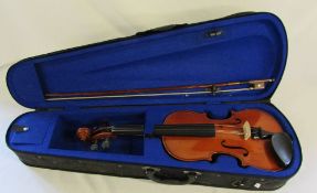 Violin with bow and case