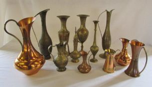 Selection of copper and brass ware