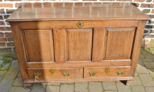 George III panelled oak mule chest