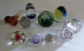 Selection of glass paperweights