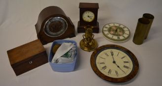 Box of various clock parts and clock spa