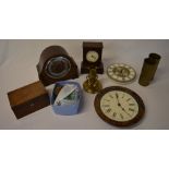 Box of various clock parts and clock spa