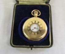 Gold plated half hunter pocket watch