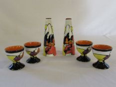 Lorna Bailey salt and pepper pots & 4 eg