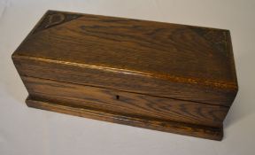 Carved treen wooden box with initials 'D