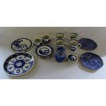 Assorted blue and white ceramics by Ring