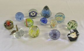 Selection of glass paper weights