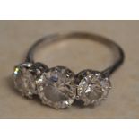 A beautiful 3 stone diamond ring, brilli