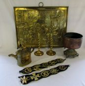 Assorted brassware inc candlesticks