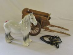 Beswick dapple shire horse with cart