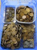 Various old coins mainly half pennies an