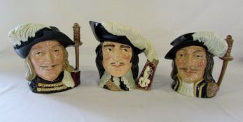 3 large Royal Doulton character jugs ' A