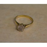 18ct gold diamond solitaire ring, approx