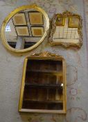 3 gilt framed wall mirrors