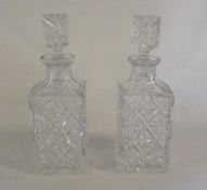 Pair of cut glass decanters