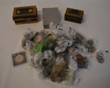 Large selection of world coins, money ti