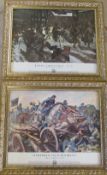 Pair of USA army prints in gilt frames 5