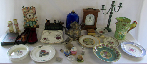 Various ceramics, clocks etc inc miniatu