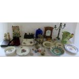 Various ceramics, clocks etc inc miniatu