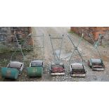 5 vintage push mowers: Webb, Ransomes 12