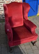 Wing back armchair with ball & claw feet