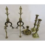 Various brass ware inc candlesticks & fi