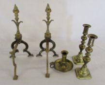 Various brass ware inc candlesticks & fi