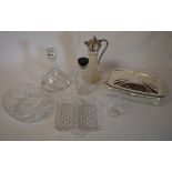 Glassware and silver plate including a s