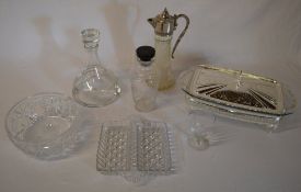 Glassware and silver plate including a s