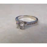 9ct white gold diamond ring approx 0.40