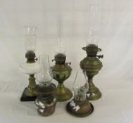 5 Victorian/Edwardian paraffin lamps