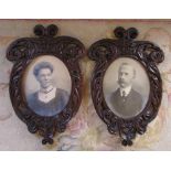 Pair of Black Forest carved photograph f