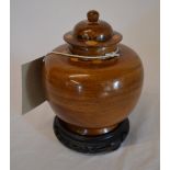 Wooden jar & lid of Chinese design, made