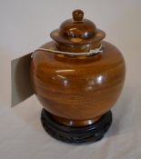 Wooden jar & lid of Chinese design, made