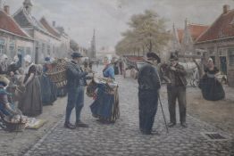 Large unframed print of a market scene