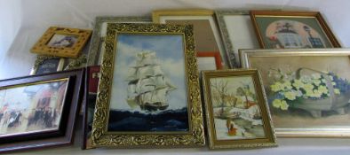 Assorted photo/picture frames etc & 3 oi