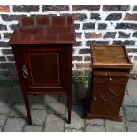 Edwardian inlaid pot cupboard & a small