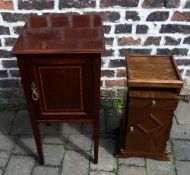 Edwardian inlaid pot cupboard & a small